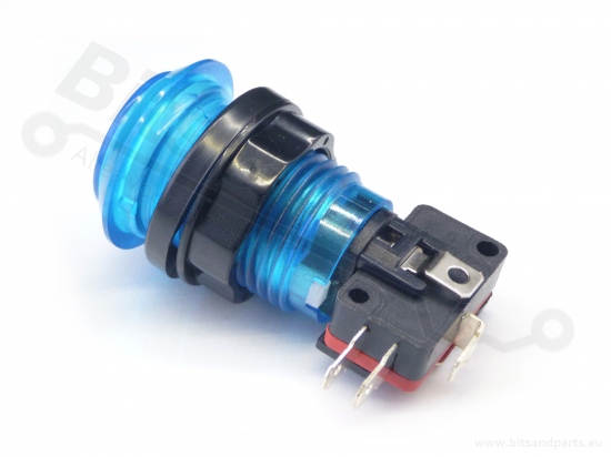 Push button Arcade/Joystick transparent blue with lighting 24.2mm
